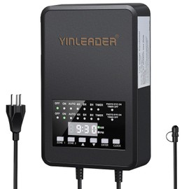 200W Low Voltage Landscape Transformer 12V/14V Output with Timer and Photocell Sensor, Weatherproof Outdoor Lighting Transformer for Garden/Pathway Lights, 120V AC to 12V AC Conversion