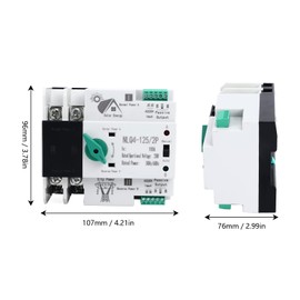 Zerone Power Transfer Switch, Dual Power Transfer Switch 100A Dual Power Automatic Transfer Switch Fast Switching, Supports Manual and Auto Operation for Home Factory