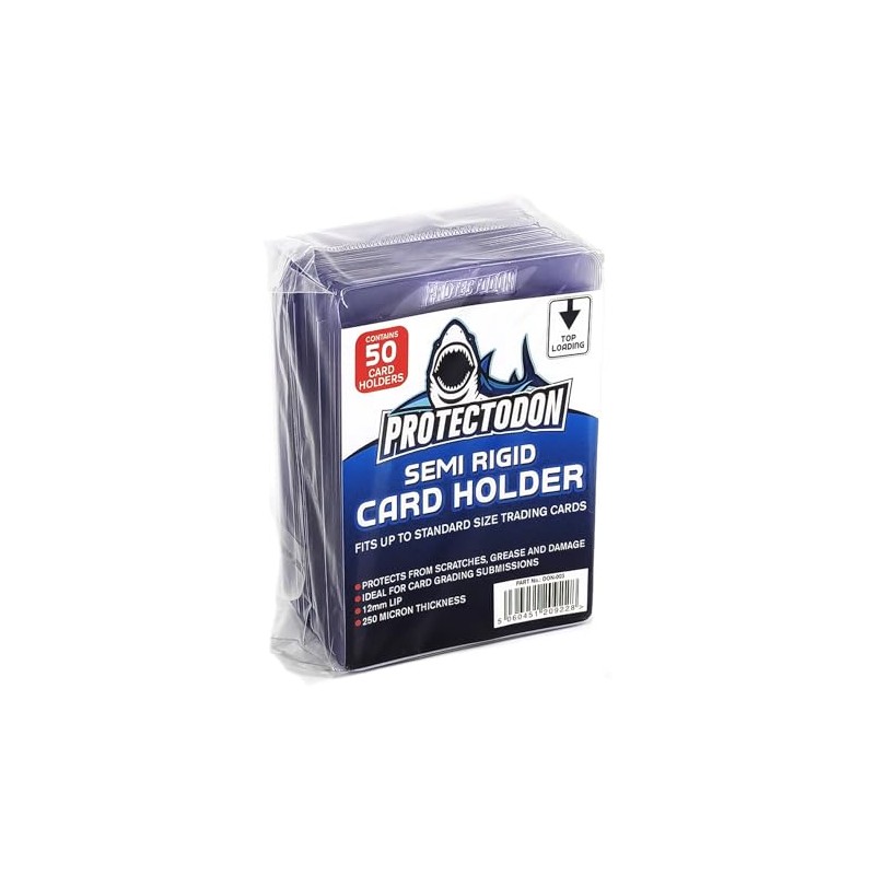 Protectodon Semi-Rigid Card Holders - Pack of 50 Protectors -