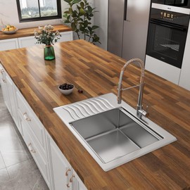 Yenhome Butcher Block Contact Paper for Countertops Peel and Stick Waterproof 17.7"X118" Brown Wood Contact Paper for Cabinets Drawers Furniture Self Adhesive Wood Wallpaper Wood Grain Contact Paper