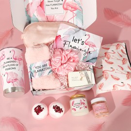 Frerdui Flamingo Gifts Set for Women, Birthday Gifts Set for Women, Flamingo Gifts for Girls, Flamingo Gifts for Women Unique Flamingo Stuff for Friends/Teacher/Girlfriend with Tumbler Cup