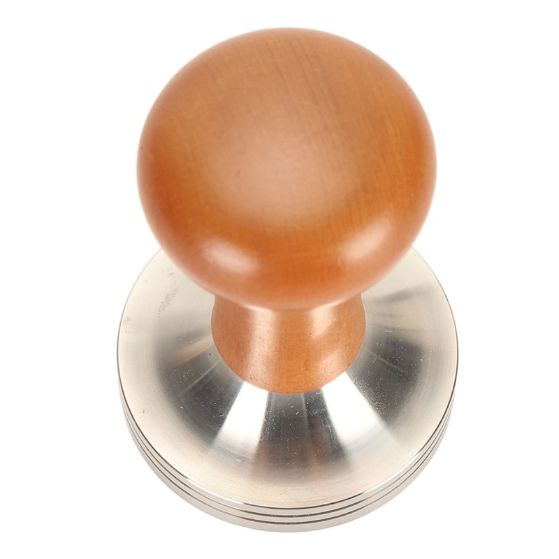 Coffee Tamper Solid Wood Handle Stainless Steel Easy to Use