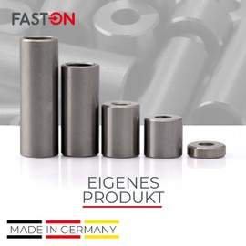 FASTON Stainless Steel Spacer Sleeves M10 Inner Diameter 11 mm (Pack of 4) Stainless Steel Sleeve Sleeves Made of Stainless Steel A2 Spacer Sleeves Spacer Bushings Spacer Tube Diameter Outer 15 mm