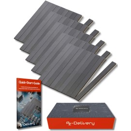 AZ-Delivery Set of 50 Female Headers - 40 Pins, 2.54 mm Pitch, Straight, Single Row, High Performance Contact Material