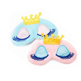 Cute Princess Crown Sleeping Eye-Shade, Travel Beauty Cartoon Cotton Blindfold Nap Cover Sleeping Mask (Pink, Light Blue