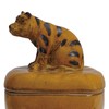 Creative Co-Op Stoneware Jar with Tiger Handle and Lid with