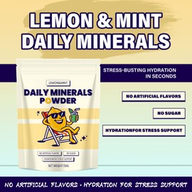 Aevezom Mint Lemon Electrolyte Drink Mix – Daily Hydration Powder with Trace Minerals – Stick Packs for Wellness & Refreshment – 20 Convenient Single-Serve Sticks (1)