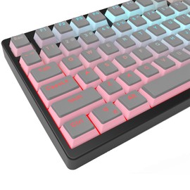 IOAOI Pudding Keycaps, PBT Keyboard Keycaps 129 Keys Set Custom Keycap Set, Shine Through Keycaps OEM Profile, Universal Compatiability for 100%, 75%, 65%, 60% MX-stem Switches Keyboards - Gray