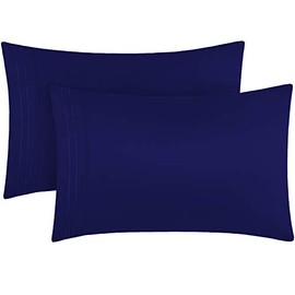 Mellanni King Size Pillow Cases 2 Pack - Pillow Covers - Luxury 1800 Bedding Sheets & Pillowcases - Envelope Closure - Wrinkle, Fade, Stain Resistant (Set of 2 King Size 20" x 40", Imperial Blue)