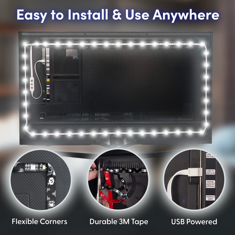 Luminoodle LED TV Backlight - USB Powered LED HDTV Bias