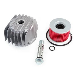 Reproduction Honda Oil Filter + Filter Cover + Oil Filter Bolt + O-Rings Kit - Fits Honda CB400F CB550 CB750 1969-1978
