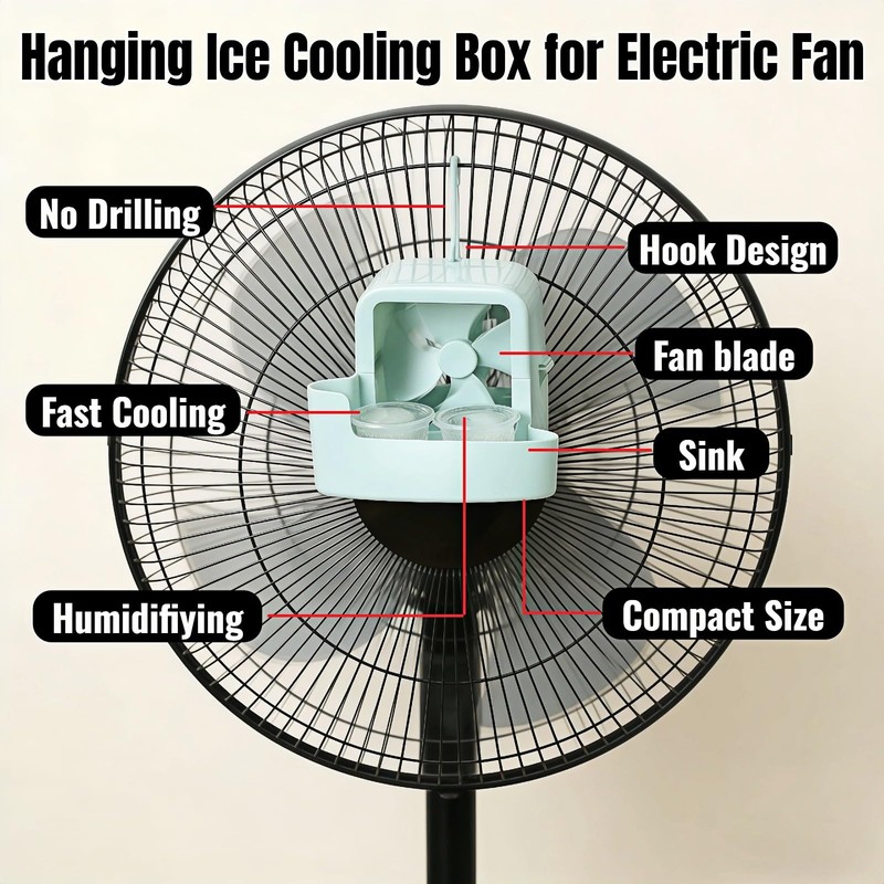 Portable Fan Cooling Attachment - No-Drill Ice Box Fan Cooler
