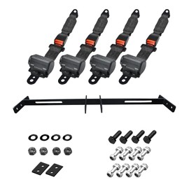 Orle Oko Golf Cart Seat Belts 4 Passenger For Club Car EZGO Yamaha, Seat Belt For Golf Cart Fits Front Rear Seat with Bracket (NOT FIT 2 Passenger Club Car Precedent Yamaha G29 Drive EZGO RXV)