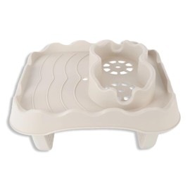 Gsycle Hot Tub Table, Foldable Bathtub Side Table with 2 Cup Holders Adjustable Hot Tub Tray with Drain Holes for Spa Swimming Pool Bathtub(Beige)