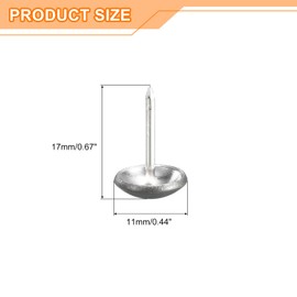 uxcell Upholstery Tacks Nail Pin Furniture, 100Pcs 11x17mm Thumb Tack Pins Assortment Kit Carbon Steel for Home Sofa DIY Decorative Nail Heads Nails, Grey