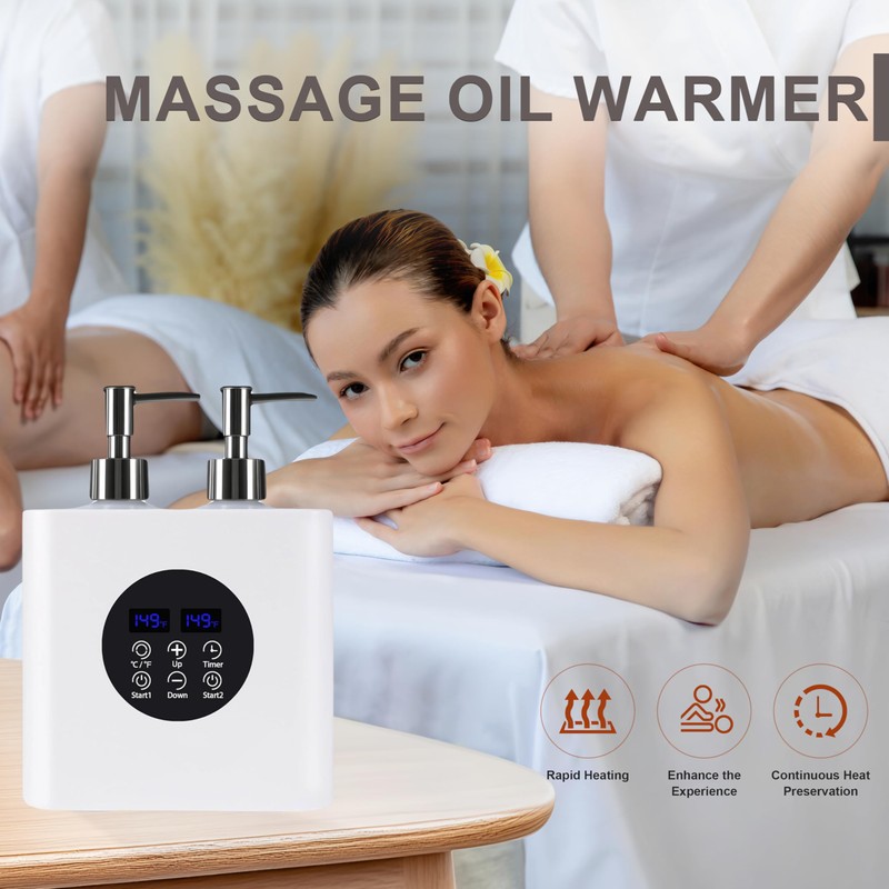 Elitzia Dual Bottle Massage Oil Warmer Smart Touch Control Lotion