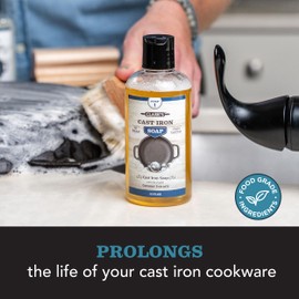 CLARK'S Cast Iron Coconut Soap 12 oz - Plant Based Castile and Refined Coconut Soap for Cast Iron and Carbon Steel Cookware - Vegan Friendly - No Mineral Oil to Prevent Rust from Cleaning Cast Iron