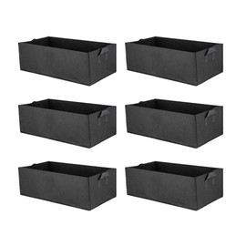 DOITOOL 6pcs Square Grow Bag Non-Woven Fabric Garden Bed Flower Vegetable Planting Bag Planter Pot Container for Nursery Garden (40x30x20cm Black)