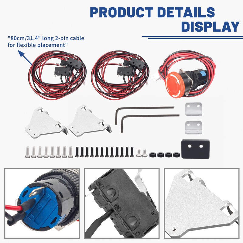 CNCTOPBAOS Limit Switch with Emergency Stop Button Kit, 6 Micro
