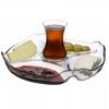 Pasabahce Glass Divided Serving Tray, Clear Relish Dish, 5 Section