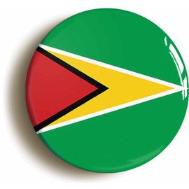 Ozorath GUYANA GUYANESE NATIONAL FLAG BUTTON BADGE (1inch / 25mm diameter)
