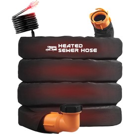 Scilulu Heated 15FT 20FT RV Heated Sewer Hose Cover Avoid Freezing at -20°F RV Heated Waste,Sewer Hose for Rv Camper/Rv Accessories (15FT cover and hose)