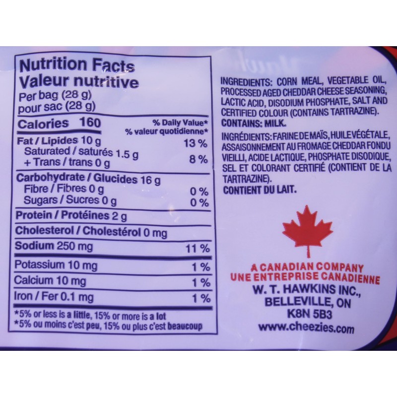 Hawkins Cheezies Lunch Snak-Pak 8 28 gram bags, 224 gram