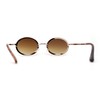 Pimp Rhinestone Frame Oval Rimless Metal Rim Sunglasses Gold Brown