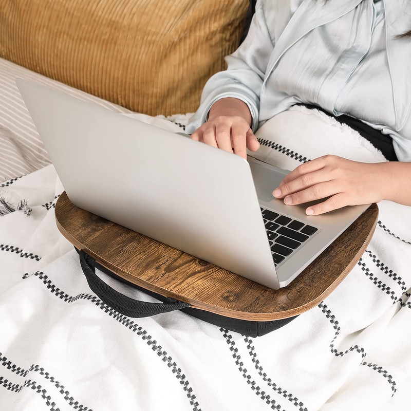 SONGMICS Lap Desk, Bed Tray, Laptop Table with Handle, Cushion,