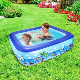 Inflatable Paddling Pool, 110 x 83 x 34 cm, Children's Pool, Paddling Pool for Children, Inflatable Children's Pool, Swimming Pool for Outdoor Garden