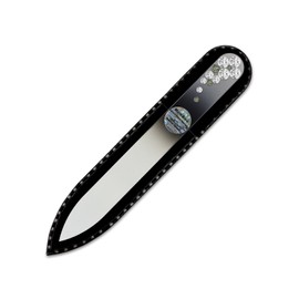 Mont Bleu Crystal Nail File hand decorated with crystals - Handbag Size - Hand Made - Czech Tempered Glass