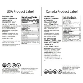 Food to Live Organic Dry Roasted Pumpkin Seeds in Shell with Himalayan Salt, 12 Ounces – Nutritious Snack Made from Premium Non-GMO Seeds, Perfect for Keto and Paleo Diet. Rich Flavor. Kosher, Vegan