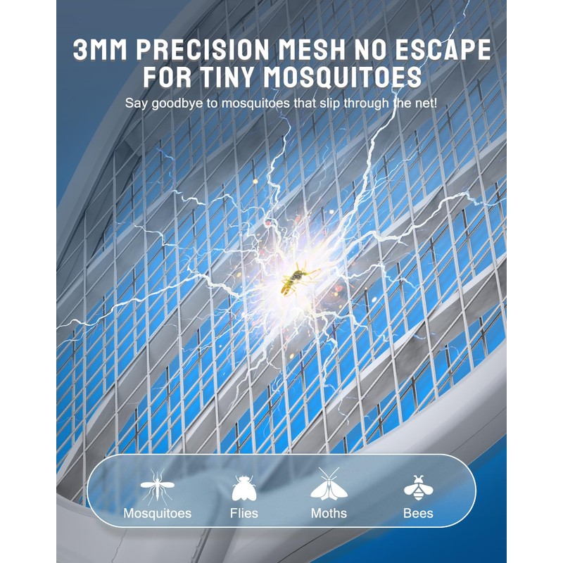 Mosiller Electric Fly Swatter, 3800V Handheld Bug Zapper Racket, Type-C