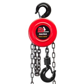 BIG RED TR9010-6 Torin Hand Chain Hoist: 2 Heavy Duty Hooks, 8ft/2.5m Chain Length for Warehouse Building and Automotive Machinery, 1 Ton (2000 Lbs.) Capacity, Red