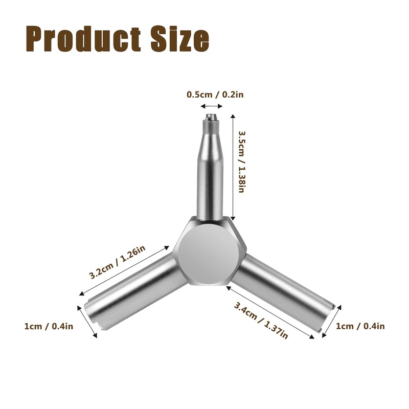Multifunctional Valves Key Removal Tool with Triangular Designs, Exhaust Valve