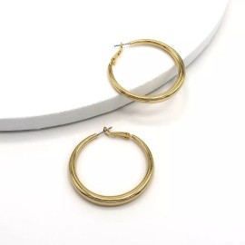 Hiphopstylist Women's high Fashion Classic Hoop Earrings 45mm /1.75 inch 14K Gold Filled Brass