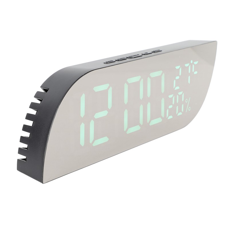 Digital Alarm Clock Multifunction Innovative Silent Temperature Humidity LED Mirror