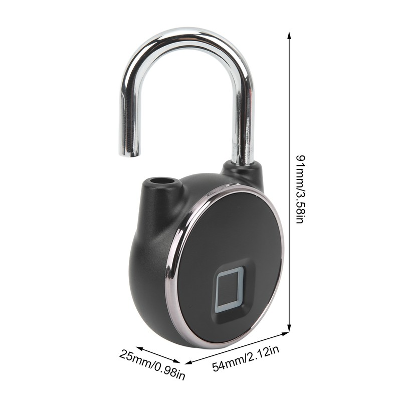 Smart Fingerprint Padlock Compact USB Charging Keyless Padlock for Home