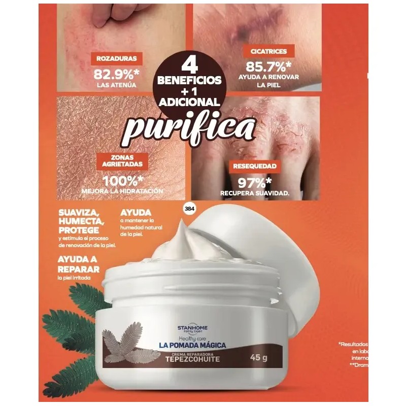Stanhome Crema Reparadora La Pomada Mágica Tepezcohuite 45 G