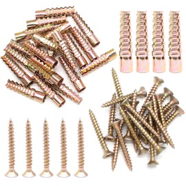 ISDVBUY 20 PCS Heavy Duty Steel Wall Anchor, Loose Hinge Hole Repair Kit Steel Stripped Anchor, Ideal Metal Anchor for Hollow-Wall Wooden Concrete Wall