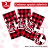 Merry Christmas Buffalo Plaid Table Covers Snowflake Tablecloth Plastic Gingham