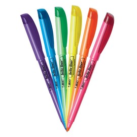 BIC Brite Liner Highlighter, Chisel Tip For Broad Highlighting and Fine Underlining, Assorted Colors, 12-Count (Pack of 18, 216 Count Total)