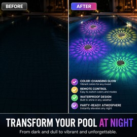 Solar Floating Pool Light for Night Decor – Remote Control Color-Changing LED Lamp for Pools, Hot Tubs & Parties