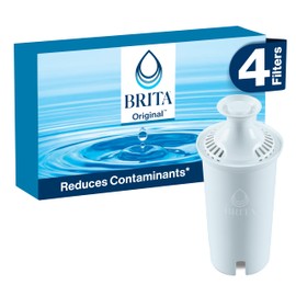 Brita Brita Standard Water Filter for Pitchers and Dispensers, BPA-Free, Reduces Copper, Cadmium and Mercury Impurities, Lasts Two Months or 40 Gallons, Includes 4 Filters for Pitchers