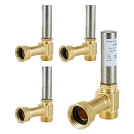 GUOFIS Water Hammer Arrestor,3/4 Inch Swivel FHT x 3/4 Inch MHT Stainless Steel Water Arrestor for Washing Machine Connection(4PACK,Angle Stainless Steel Arrestor)