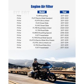 Engine Air Filter Fit for Harley Davidson air filter Road King, Electra Glide, Ultra, Classic, Freewheeler, Street, Glide, Limited 2017-2021 Powersport Air Filter Replace HD-1717 29400212