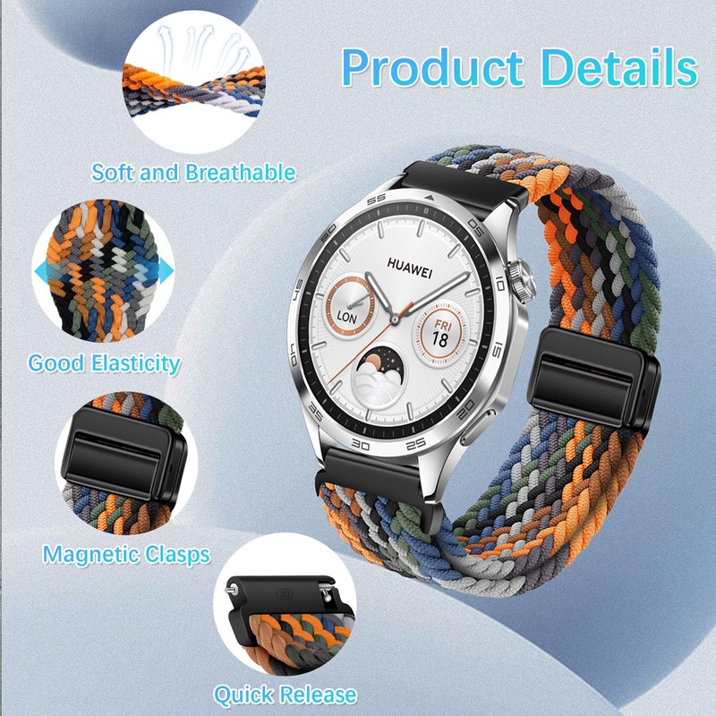RanBluu 20 mm 22 mm Nylon Strap, Braided Replacement Strap,