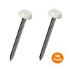 50 x 40mm White UPVC Poly Top Pins Nails Plastic