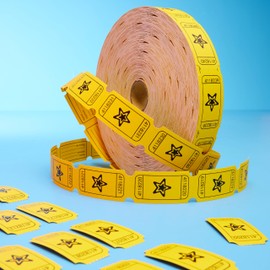 KreativeKraft Bingo Accessories Variety of Raffle Tickets Easy Tear, Bingo Dabbers Non Drip or Colourful Bingo Counters for Events Parties (Yellow Raffle)