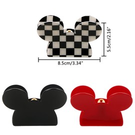 GOKEPO 3Pcs Acrylic Lady Bear Hair Clips Mouse Head Hair Claw Clips for Thin Medium Curly Hair Mouse Ears Non-slip Hair Catch Barrette Strong Hold Jaw Clamp Women Fashion Hair Styling Accessories